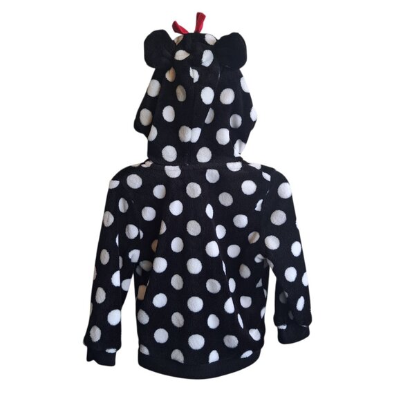 Disney Minnie Mouse Toddler Zipper Cosplay Hoodie Black White Polka Dots 18-24mo - Picture 6 of 9